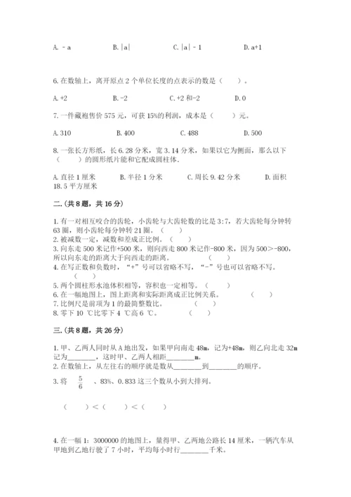 苏教版数学小升初模拟试卷及答案（考点梳理）.docx