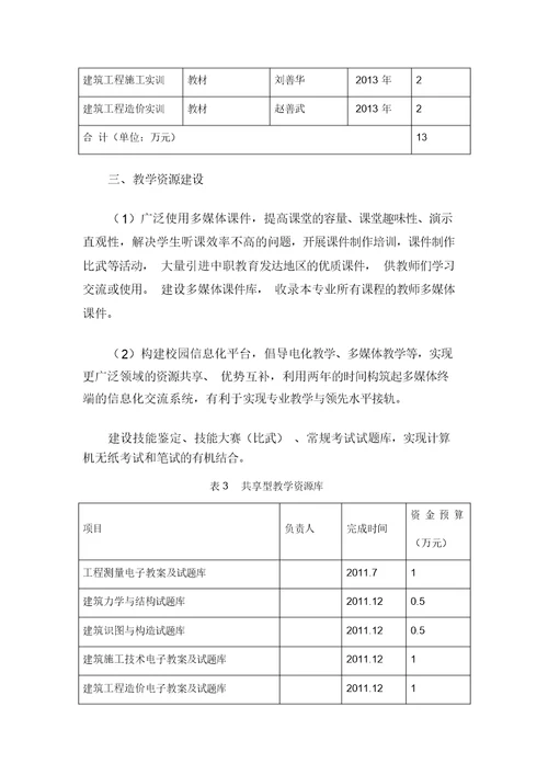 建筑工程施工专业课程体系建设方案