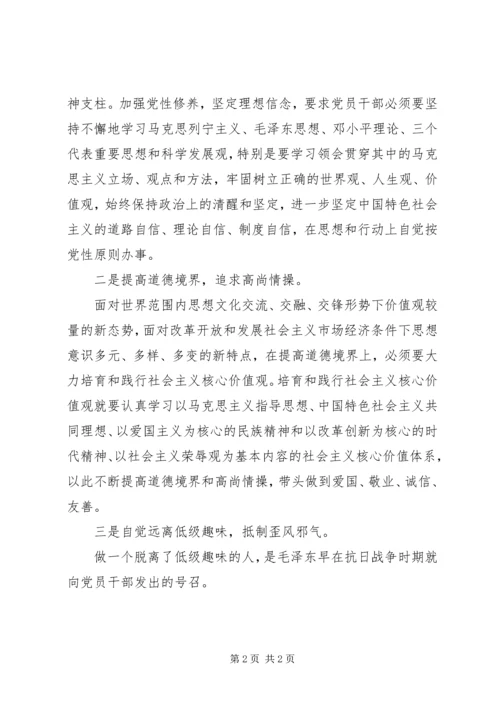 关于副县长严以修身学习研讨会的讲话.docx