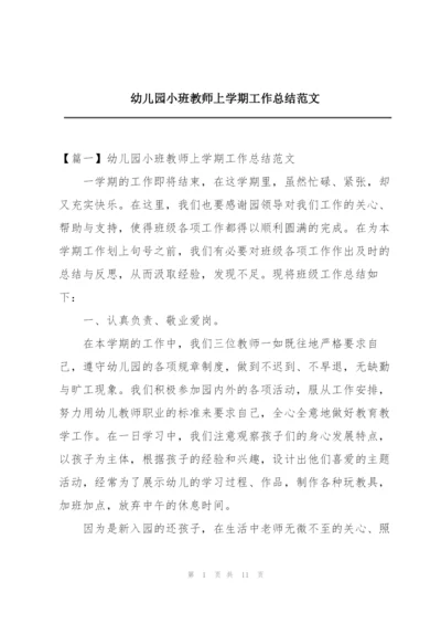 幼儿园小班教师上学期工作总结范文.docx