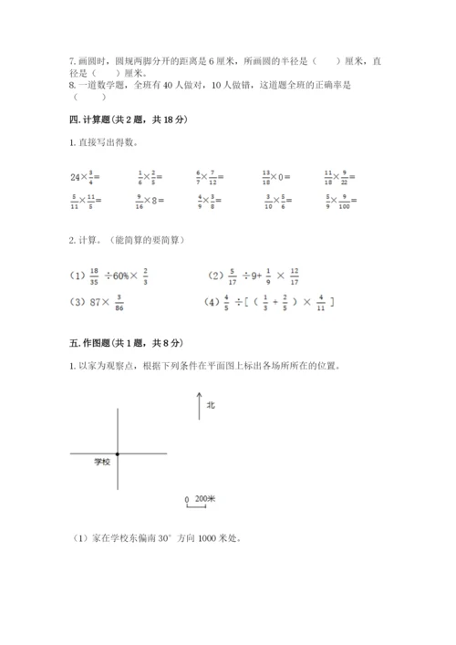 人教版小学六年级上册数学期末测试卷【考点提分】.docx