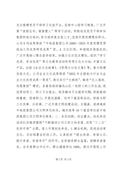 电力公司党建工作汇报材料.docx