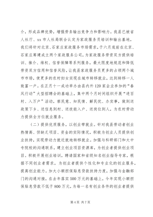 人力资源和社会保障局“履职承诺”汇报材料.docx