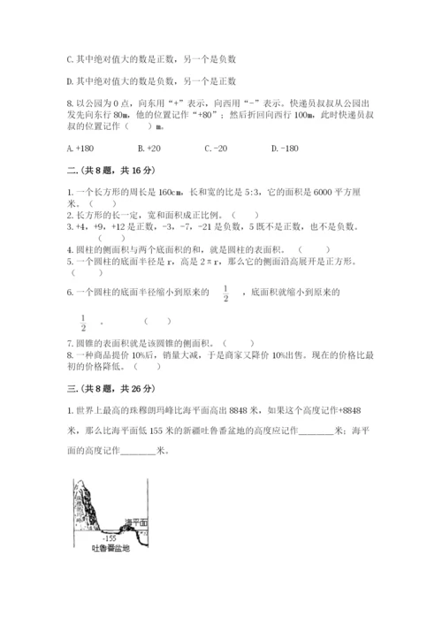 北京版数学小升初模拟试卷附完整答案（网校专用）.docx