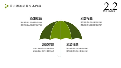 清新简约世界湿地森林日绿色环保PPT模板