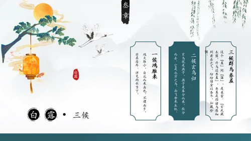 白露白鹤通用PPT模板