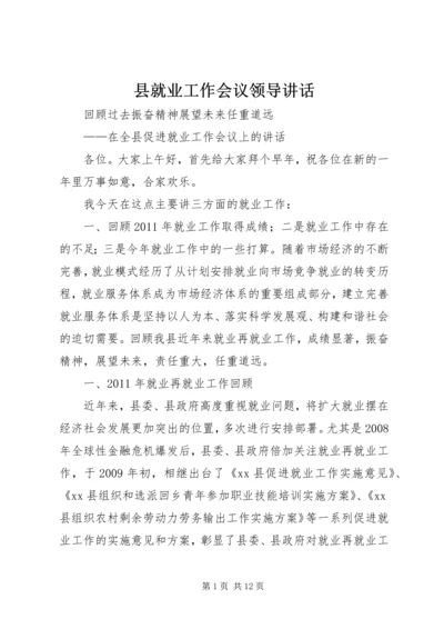 县就业工作会议领导讲话.docx