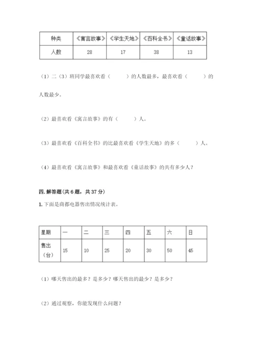 人教版二年级下册数学第一单元-数据收集整理-测试卷含答案(夺分金卷).docx