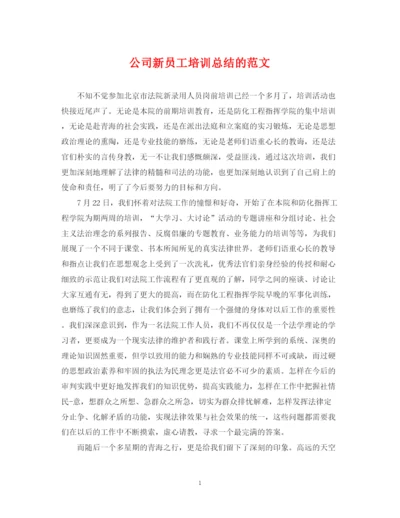 精编之公司新员工培训总结的范文.docx