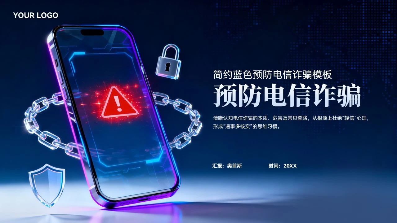 大气预防电信诈骗知识宣传模板