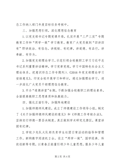 小学意识形态工作研判报告.docx