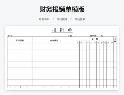 财务报销单模版