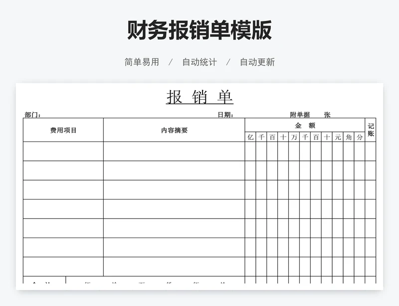 财务报销单模版