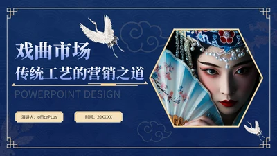 蓝色中国风传统工艺营销策划PPT模板