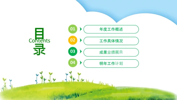 绿色清新清明踏青文明祭扫主题班会ppt