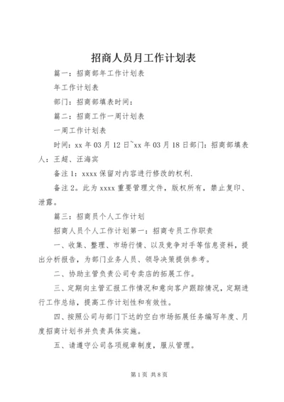 招商人员月工作计划表 (2).docx