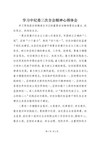 学习中纪委三次全会精神心得体会 (6).docx