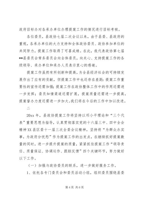 县政协提案工作情况的报告.docx