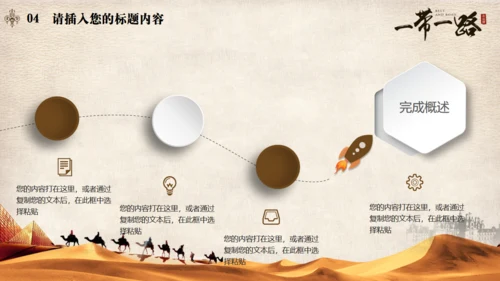 古丝绸之路一带一路沙漠通用PPT模板