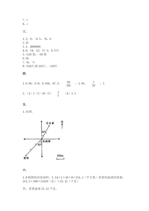 小学六年级升初中模拟试卷【研优卷】.docx