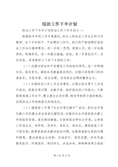 综治工作下半计划.docx