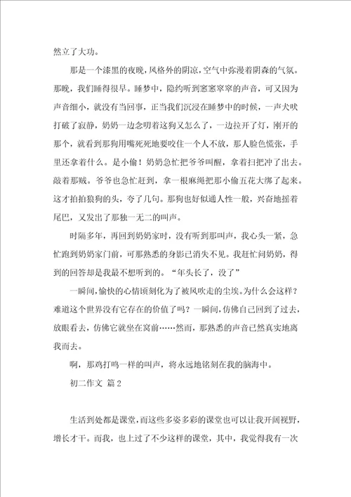 实用的初二作文集锦7篇