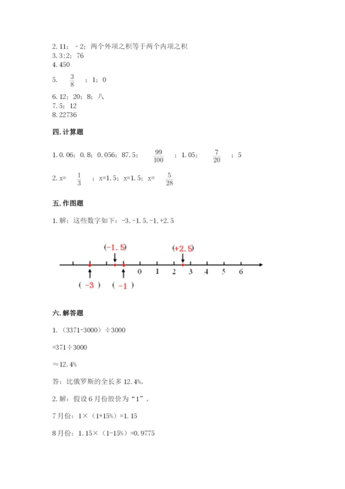 人教版六年级下册数学期末测试卷含答案（能力提升）.docx