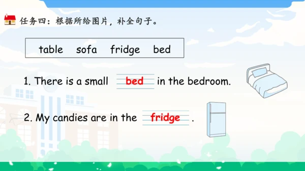 Unit 4 My home 单元复习(一)-单词词组+典型例题（共30张PPT）