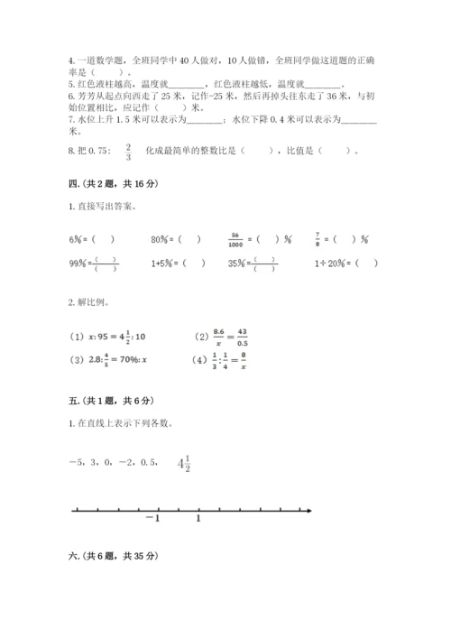 小学六年级数学毕业试题附参考答案【预热题】.docx