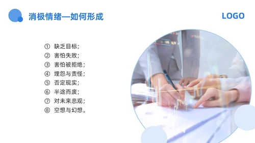 蓝色商务心态决定命运PPT模板宣传PPT动态PPT情绪管情绪管理