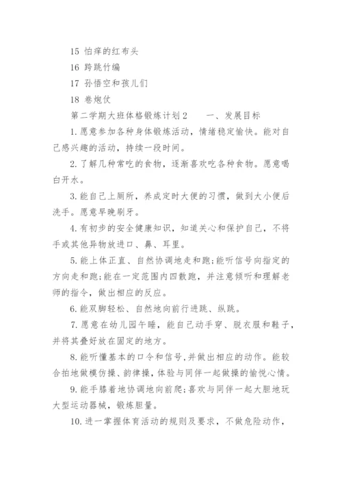 第二学期大班体格锻炼计划.docx