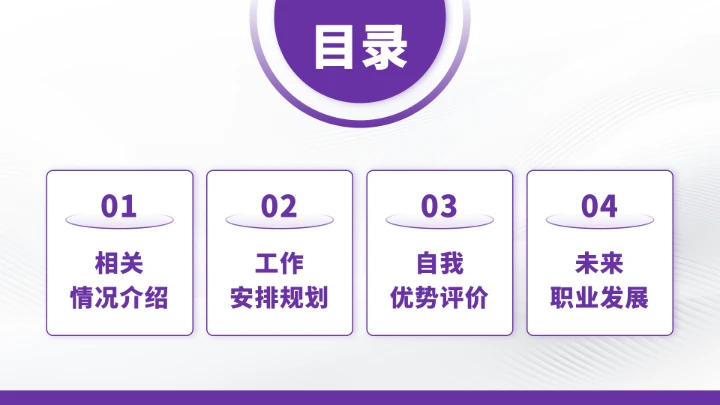 紫色高端风大学生职业生涯规划PPT模板