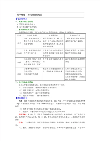 选修6第四章 环境污染及其防治 水污染及其成因讲义