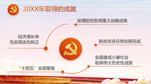 手绘党建年终工作总结汇报PPT党课