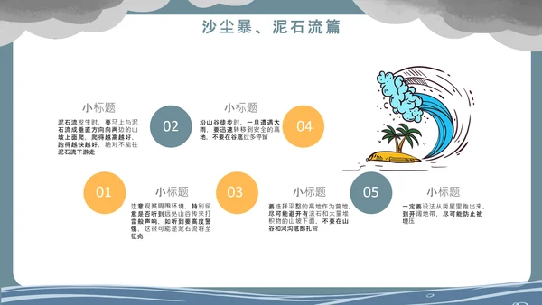 洪水泥石流自然灾害安全教育通用PPT模板
