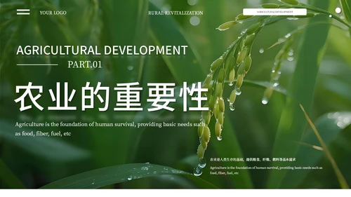 绿色商务农业发展通用PPT模板