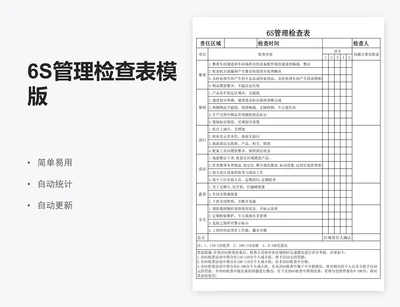 6S管理检查表模版