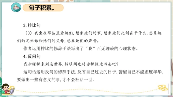 统编版六年级语文下册单元复习第三单元（复习课件）