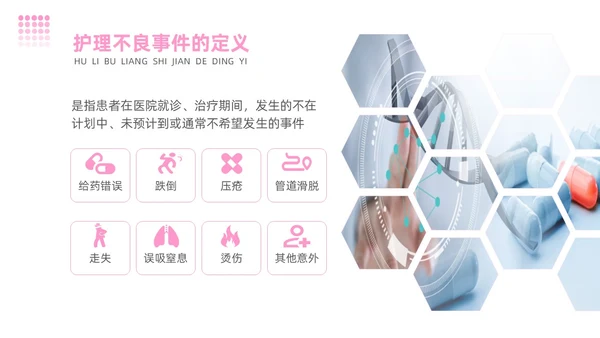 粉色简约商务护理不良事件报告制度护理安全教育PPT模板