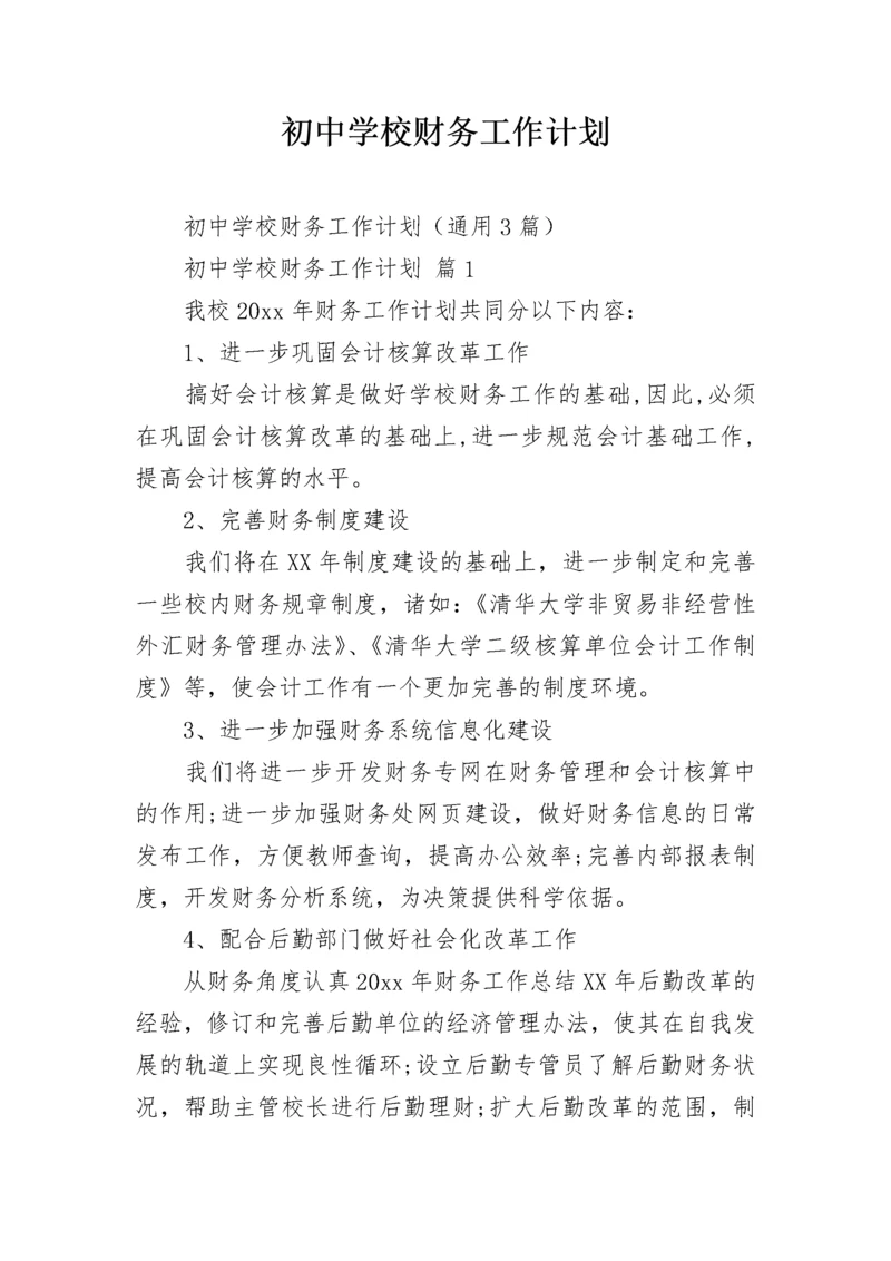 初中学校财务工作计划.docx