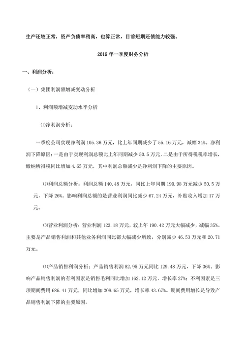 公司财务分析报告