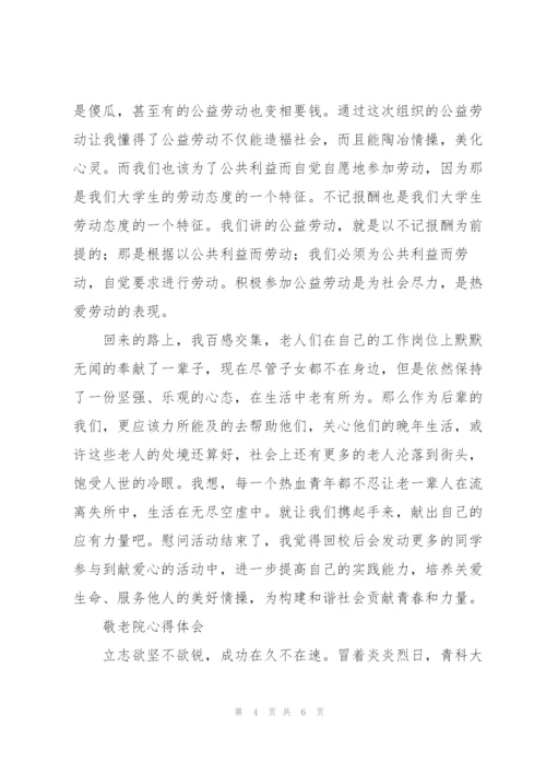 敬老院心得体会三篇.docx