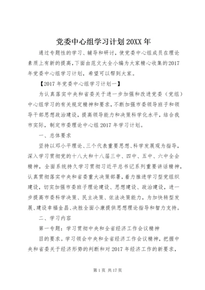 党委中心组学习计划某年.docx