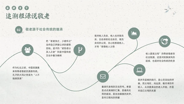 绿色简约敬老月活动学习PPT模板宣传PPT动态PPT“敬老月”活动