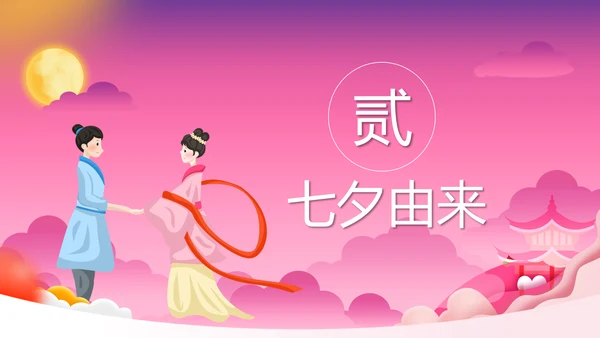 浪漫爱情粉色七夕PPT模板