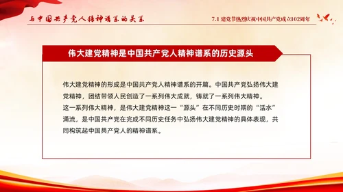 红色水彩简约71建党节高扬共产党人的精神旗帜建党102周年