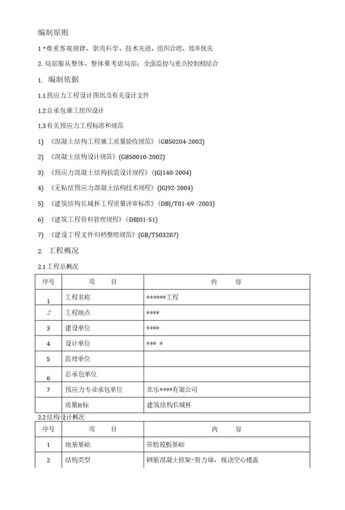 预应力工程施工方案