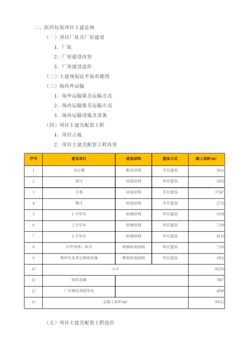 医药包装项目可行性研究报告模板.docx