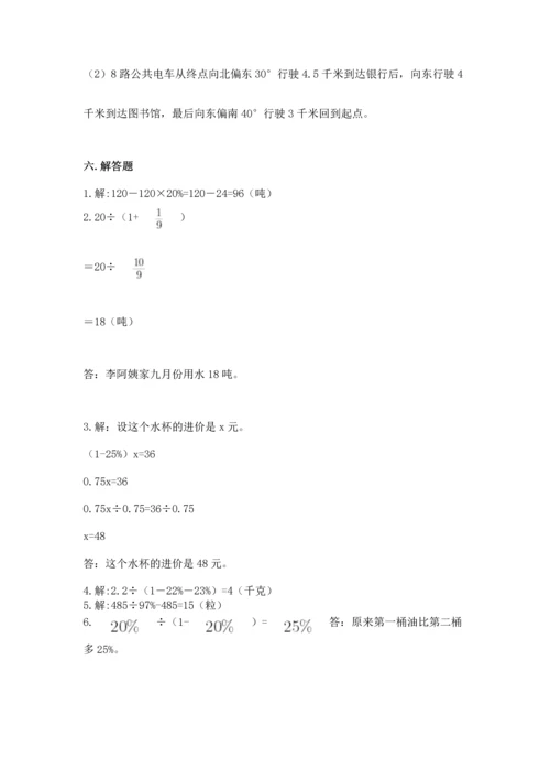 人教版六年级上册数学期末测试卷及答案1套.docx