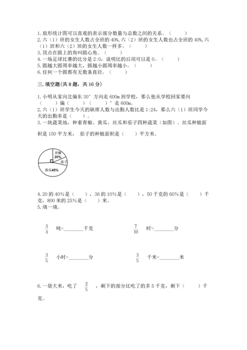 小学数学六年级上册期末测试卷附完整答案（全国通用）.docx